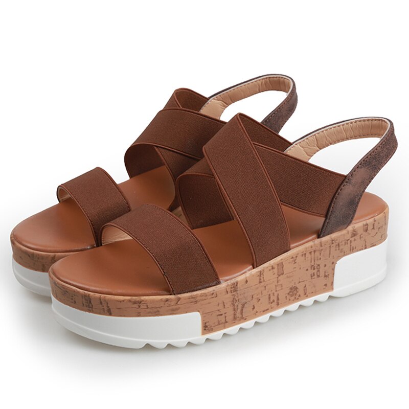 Women's Shoes Stretch Fabric Summer Sandals Ladies Platform Flats Shoes Slip On Female Beach Shoes Casual Large Size 43