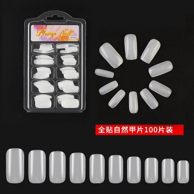 100 stuks/doos kunstmatige nageltips volledig dekkende nagels gekleurde nageltips acryl transparante nagelcapsules franse manicure nepnagels: 2