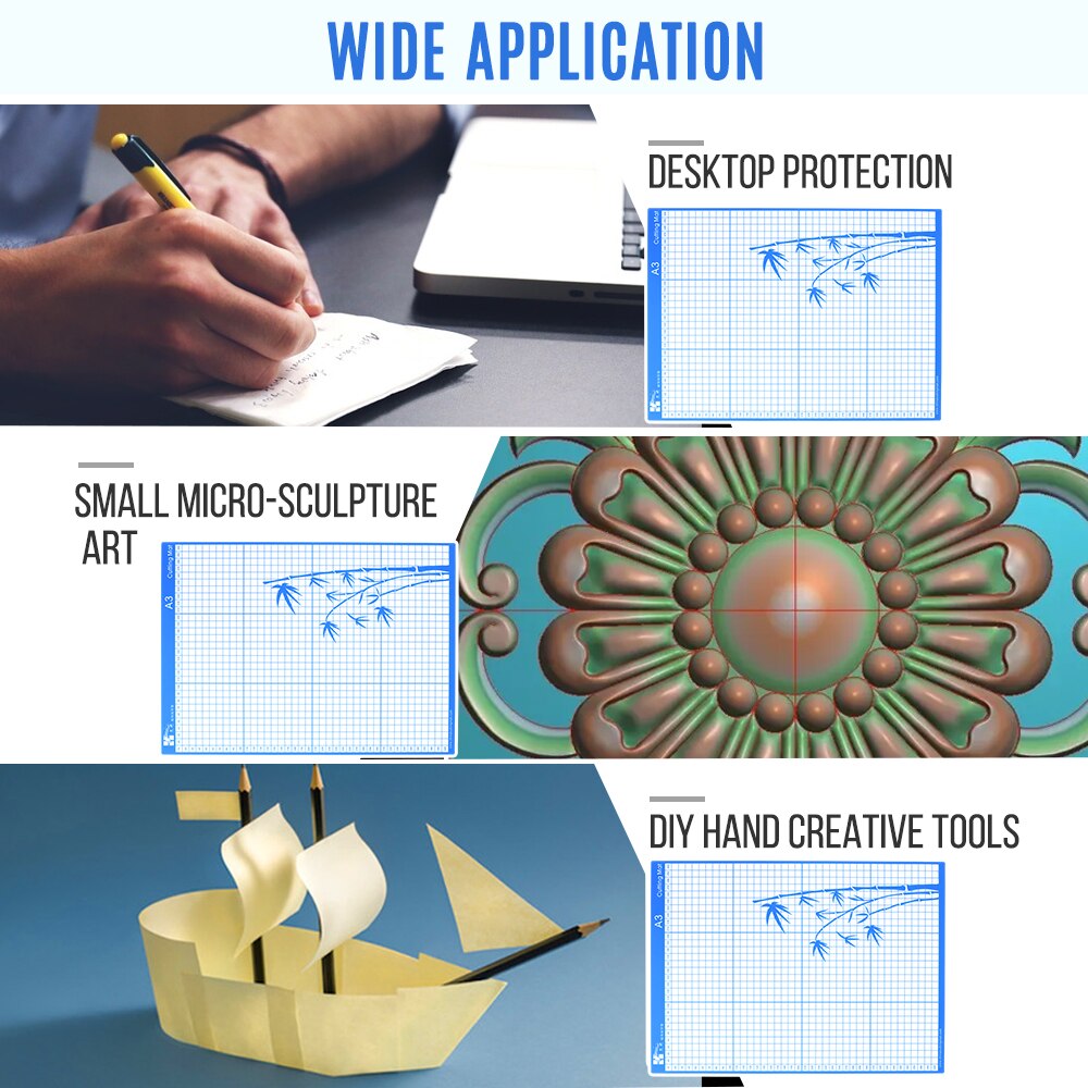 Standard Cutting Mat ReplacementGrip Adhesive Mat with Measuring Grid for Silhouette Cameo Cutting Plotter Machine