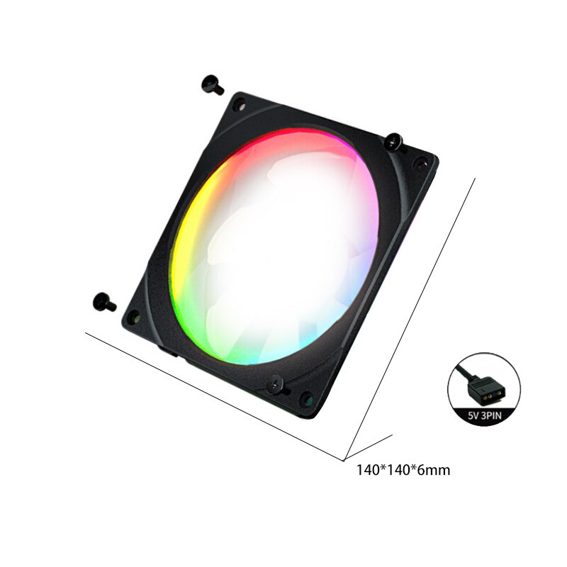 PHANTEKS RGB Fan Frame Halos, Used For 12cm/14cm Computer Case Fan, LED Fan Aperture Cover, 5V 3Pin RGB M/B SYNC: 14CM 5V 3pin