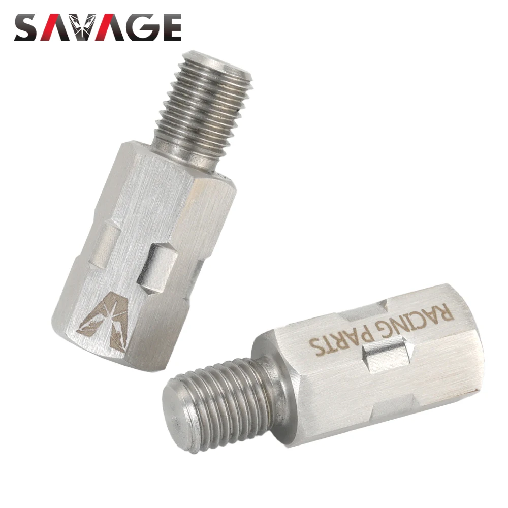 2 STUKS Motorfiets Spiegel Adapter M10 Met de klok mee Universele Achteruitkijkspiegel Schroefdraad Adapter Uitbreiding Stalen Bouten 10mm Verhoog