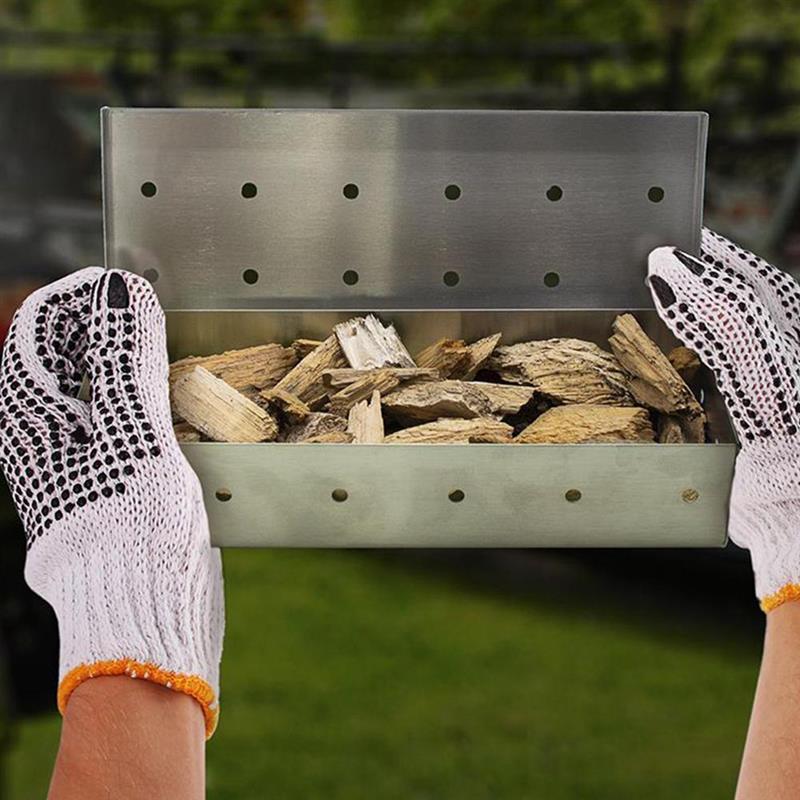 1pc multifunktions rygeboks i rustfrit stål træflis rygeboks grill grill tilbehør grill værktøj tilbehør