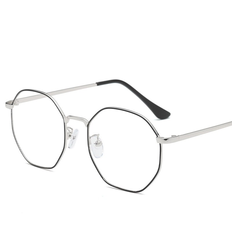 Polygon Blue Light Blocking Computer Glasses Retro Rimless Video Eyeglasses Reduce Eye Strain Anti Glare Clear Lens Men Women: 6