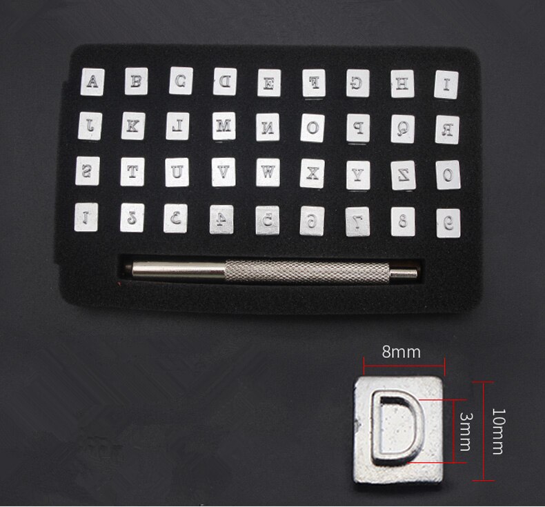 Embossed Stamp Set, Handmade Embossing Stamping Stamps Leather Diy Work Metal Art Craft Tool: 4mm letter 37pcs