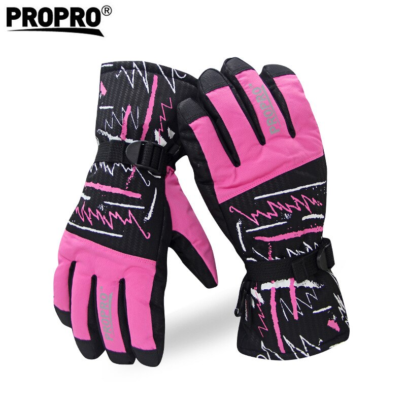 PROPRO zimowe rękawice narciarskie Snowboard polar wodoodporna skuter rękawice do jazdy na motorze rękawiczki śnieżne Unisex: Różowy / XL