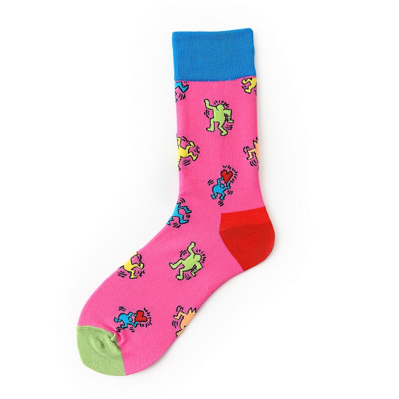 Flamingo Print Women Socks Cotton Colorful Cartoon Sport Men Sock Cute Funny Happy kawaii Dog Cycling Christmas: 14