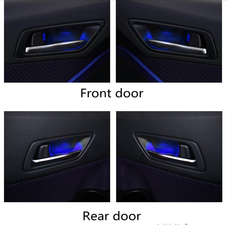Voor Achterklep Handgreep Kom Licht Voor Toyota Chr Rood Blauw Sfeer Deur Kom Lamp Licht Voor Toyota C-HR