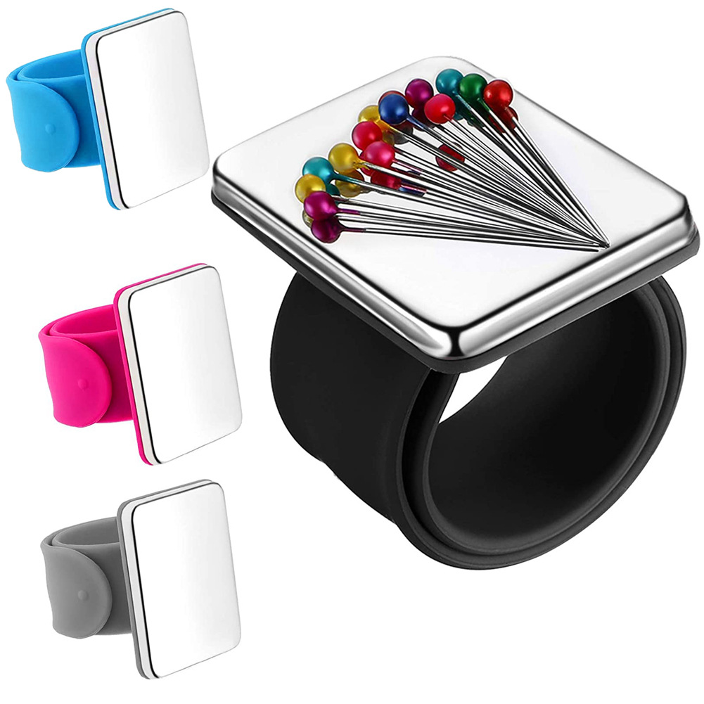 Magnetisk nålepude silikone håndled nålepude sikker armbånd nålepude opbevaring synåle armbånd nåleholder 5 farver