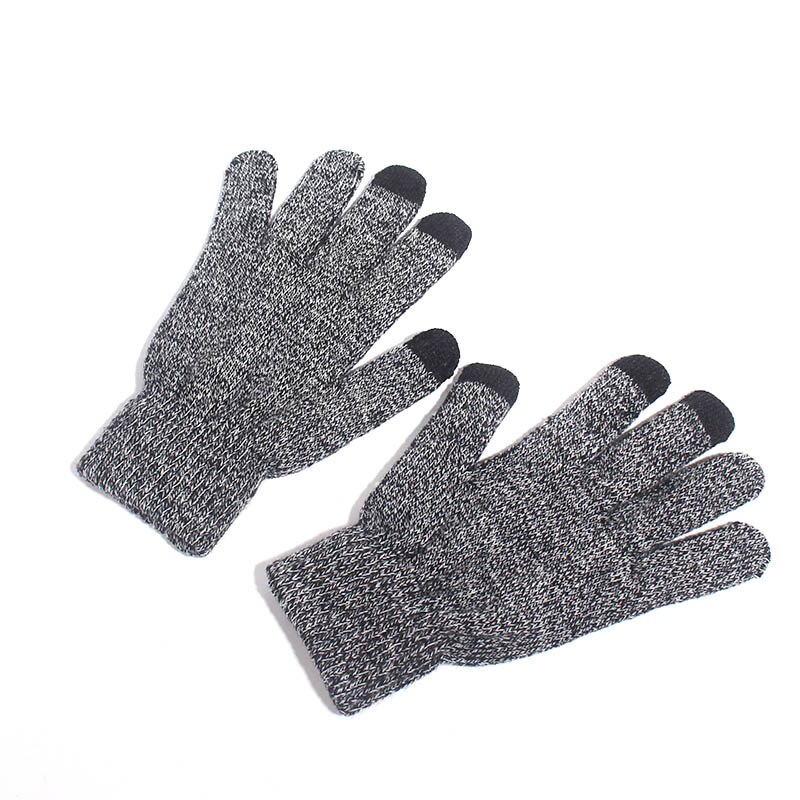 Hats Scarves Gloves Three-Piece Set Men Women Winter Warm Screen Touch Hat Thickscarf Glove Suits Boys Girls Beanies Scarf Set: Gloves C
