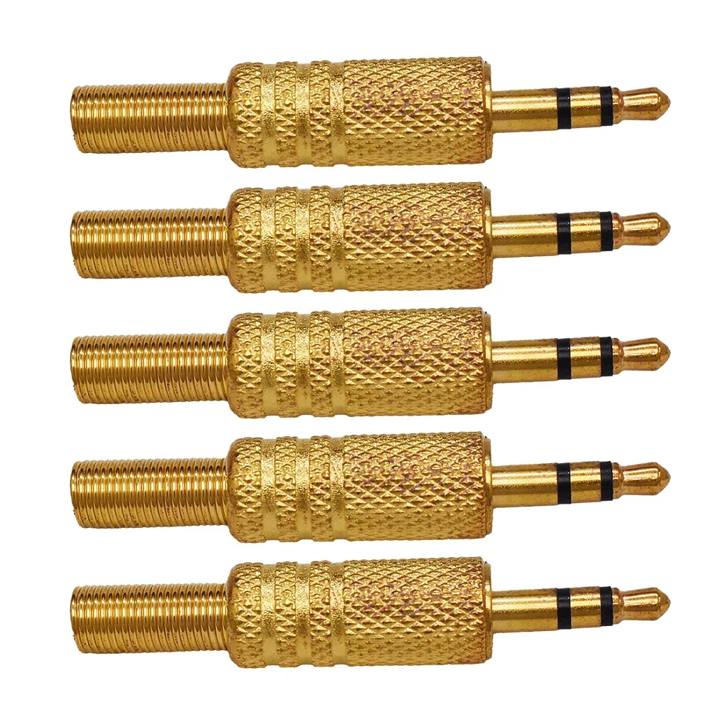 Set di adattatori audio da 5 pezzi: spine placcate in oro da 6,35 mm a RCA/3,5 mm, alloggiamento in metallo, blocco a vite, audio Hi-Fi per microfono/ampli/altoparlante