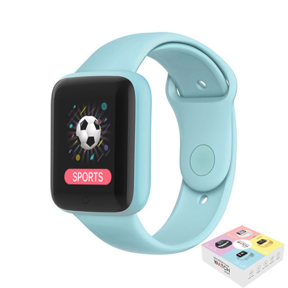 Y68 pro smartwatch bluetooth fitness-tracker sport herzfrequenzmesser blutdruck wasserdicht damen farbarmband für android ios: Blau