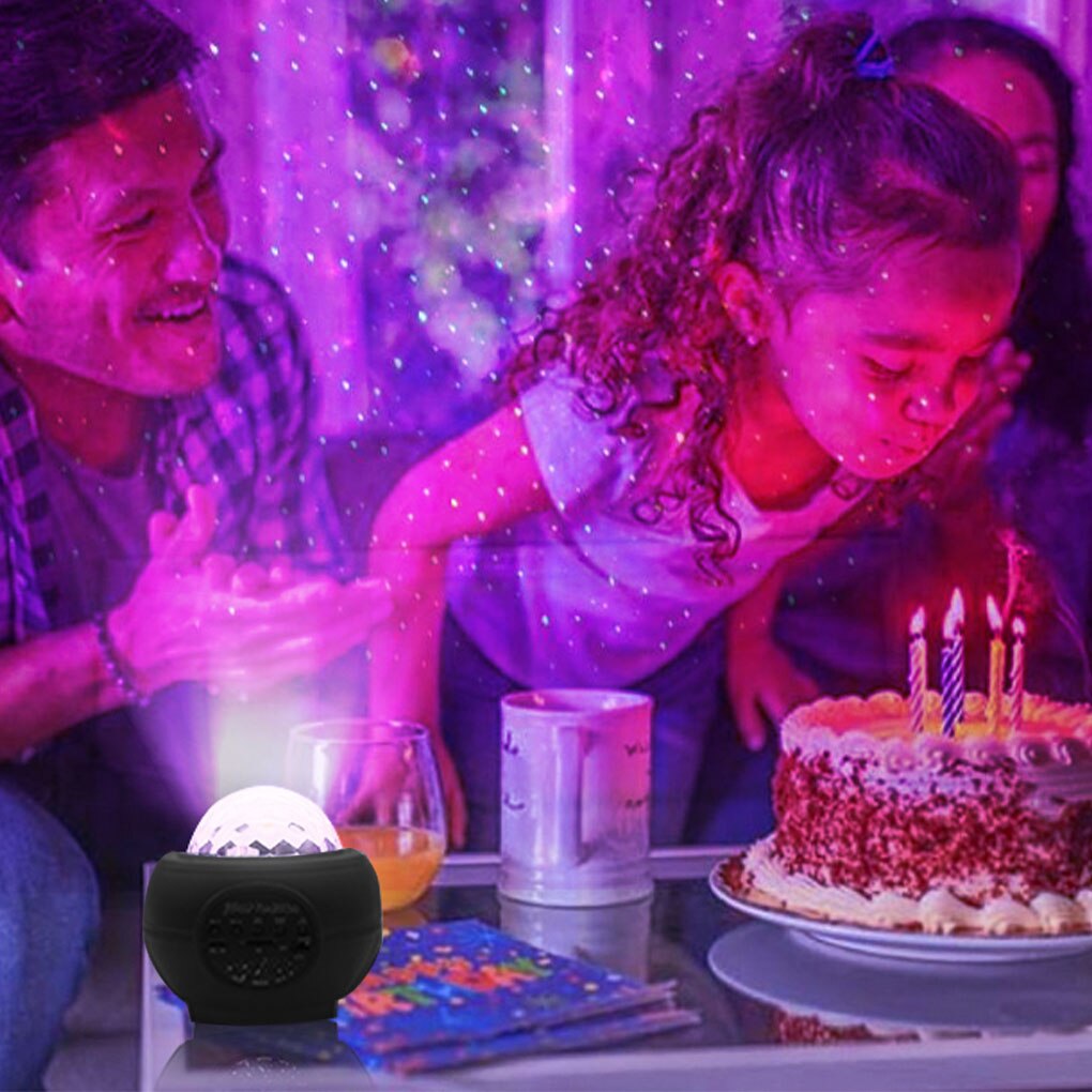 LED Galaxy Projector Ocean Wave LED Night Light Music Player Remote Star Rotating Night Light Luminaria For Kid Bedroom Lamp