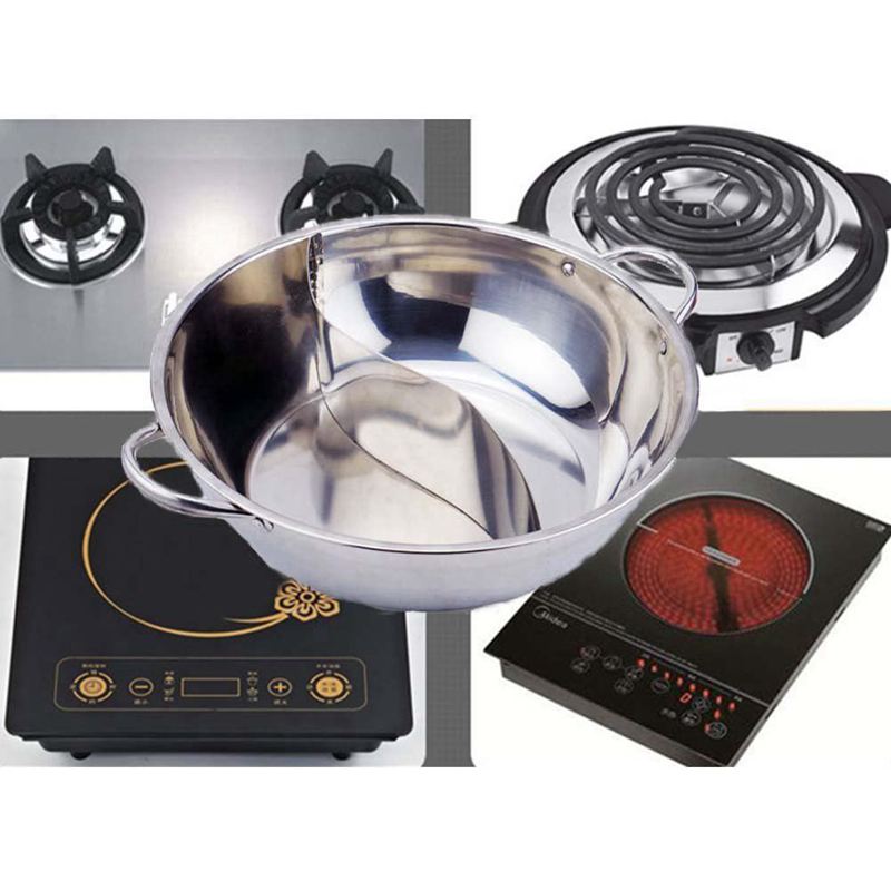 Beste 28cm- pots dubbel verdeeld roestvrij staal 28cm kookgerei pot gelinieerd compatibele soep- en voorraadpotten thuis keuken