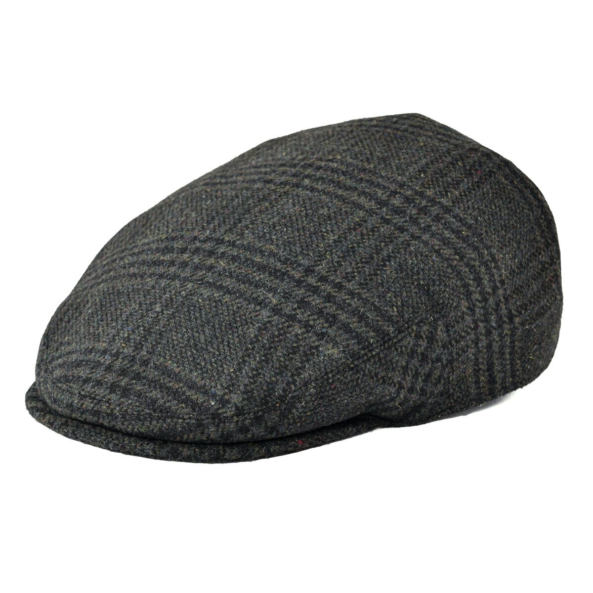 Feion – chapeau en laine mélangé pour homme, plat, à carreaux, collection été et automne, 721: Plaid Green / 60 cm