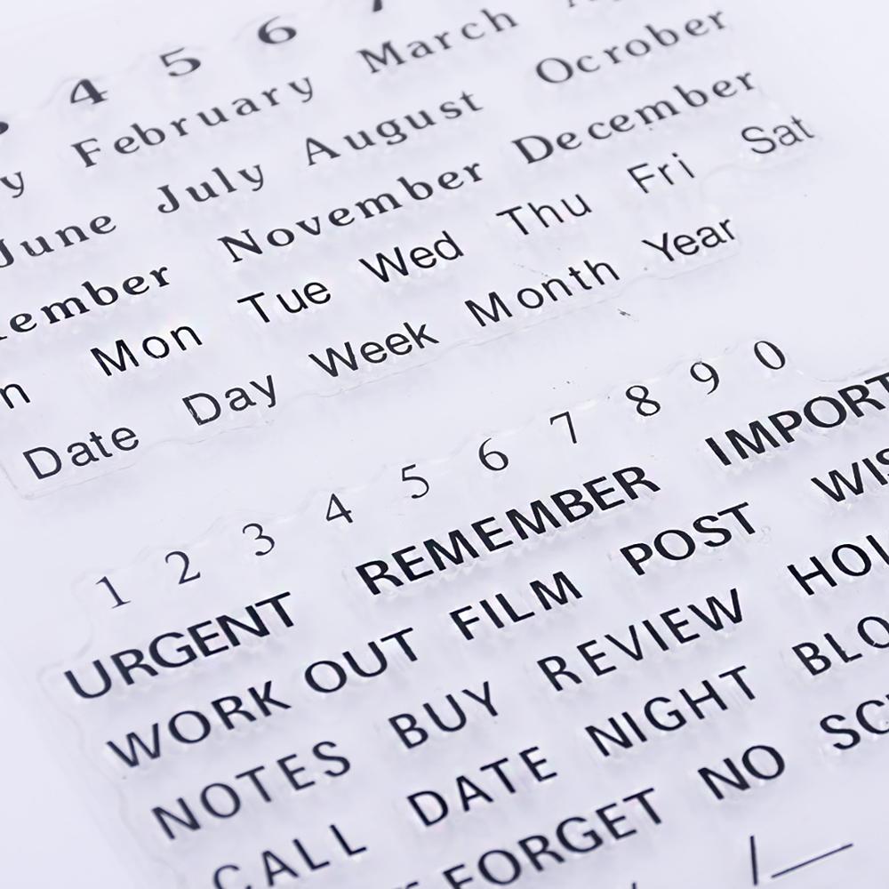Diy calendar planner stamps weeks and dates month stamp Clear transparent silicone Craft Decoration