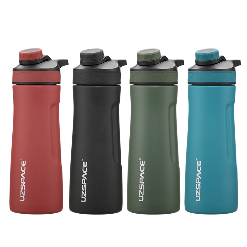 UZSPACE Thermos Stainless Steel Vacuum Flask Cup Portable Leakproof Travel Mug 2 Style Lid Thermo Bottle With Handgrip