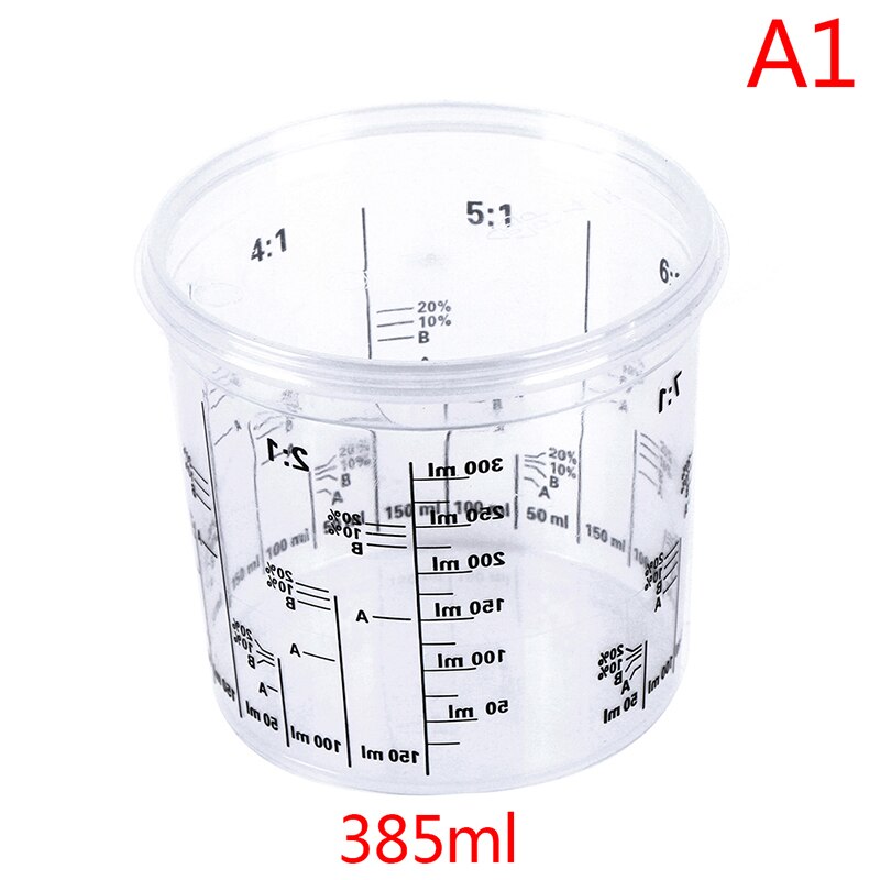 1pc Plastic Paint Mixing Cups 385ml 750ml Paint Mixing Calibrated Cup For Accurate Mixing Of Paint And Liquids: 385ml