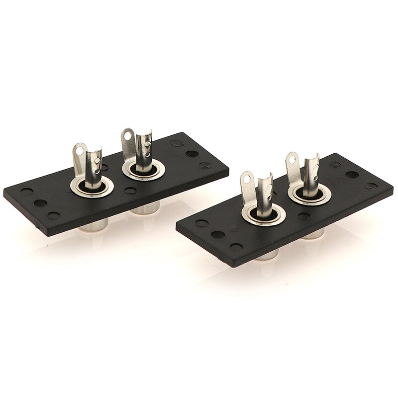 2pcs/lot 2 Way Copper Core RCA Terminal Wall Panel Plate Input Phono Chassis Socket Audio AV Adapter