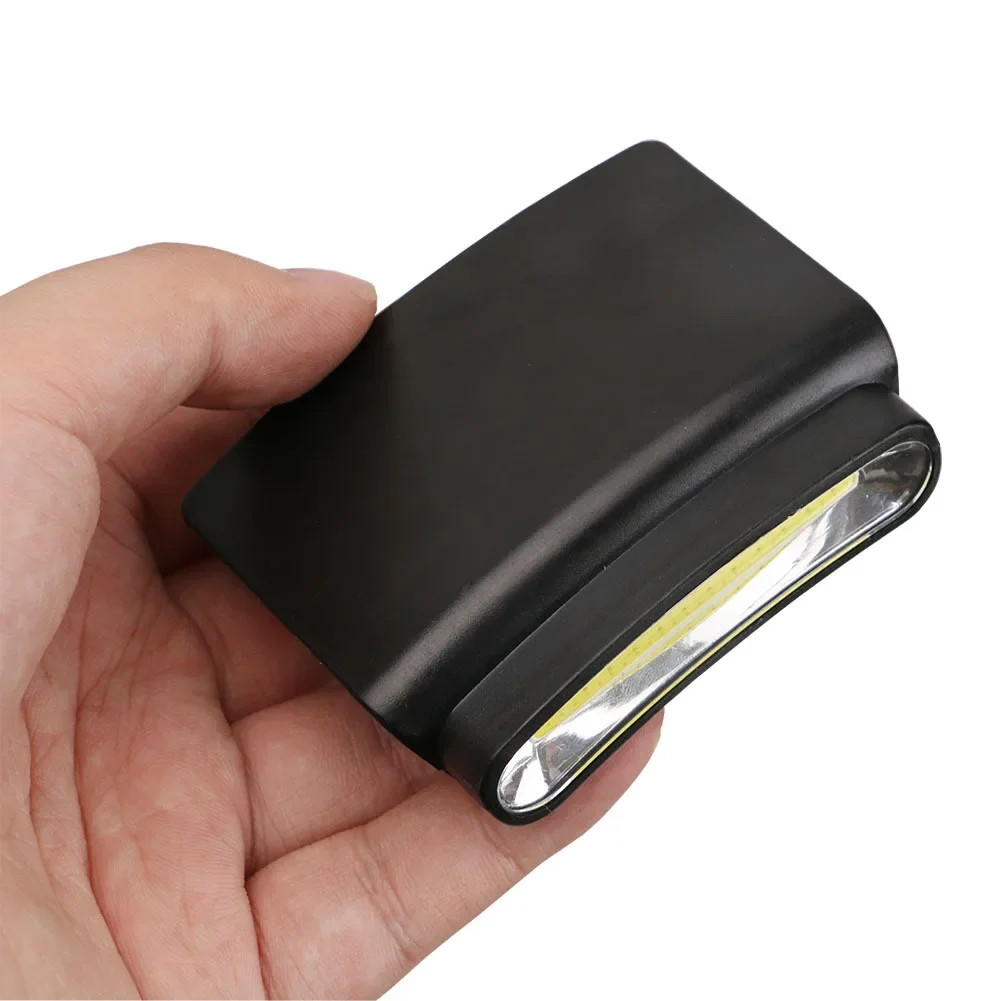 Bærbar hatteklemmelampe cob led-pandelampe hattebrætlys mini-pandelampe fiskehovedlampe hovedlommelygte aaa