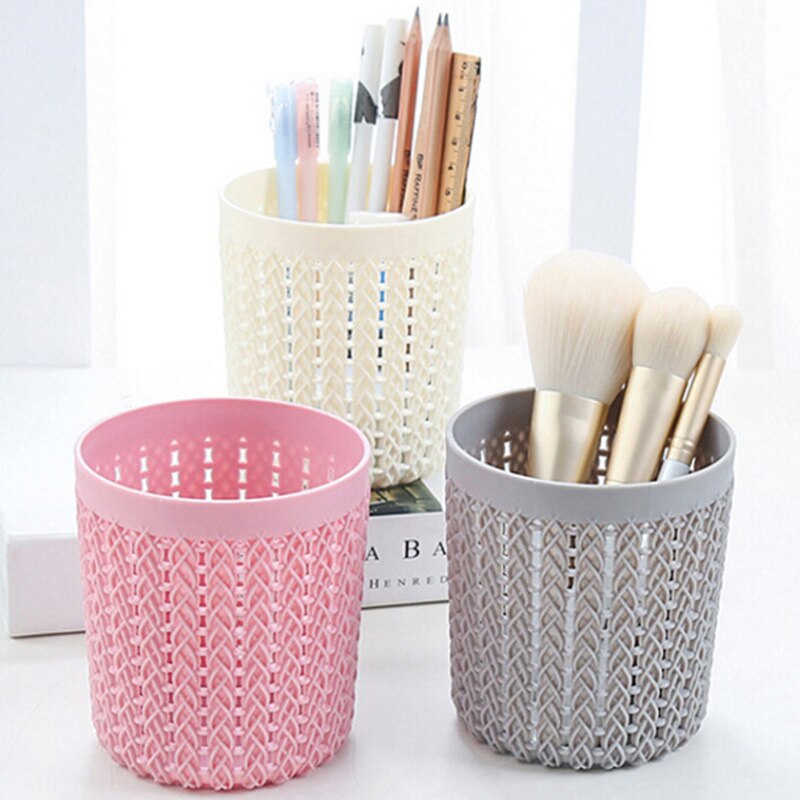 Caja de brochas cosméticas huecas de cilindro, multifuncional, caja de almacenamiento vacía, organizador de maquillaje para chica, soporte para bolígrafos para el hogar y la Oficina