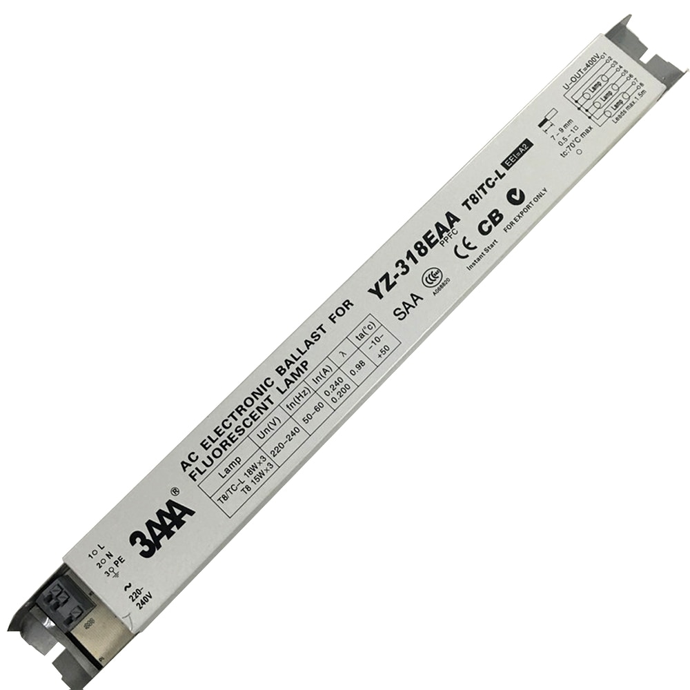 3 aaa yz -318 eaa 220v t8/ tc -l 18 bx 3 15 bx 3 t8 ac elektronisk ballast for  t8 lysrør akvarium reklame lysboks