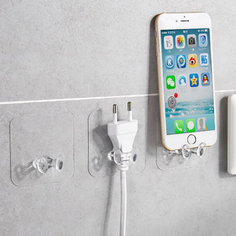 1/2/4 Uds transparente tonto pared fuerte succión Copa gancho cocina utensilio para colgar de almacenamiento de baño Plug Holder vivienda herramientas