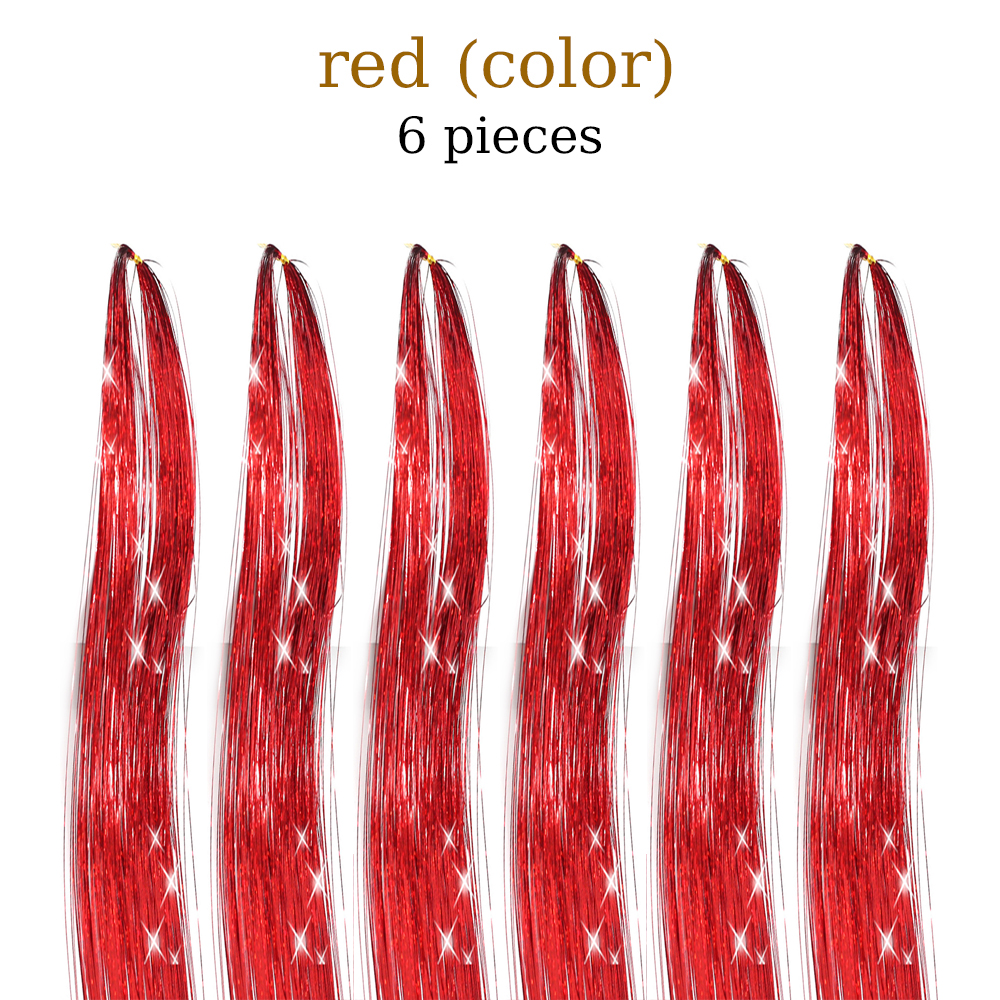 48 Inch Hair Tinsel Kit With Tool 1200 strands Tinsel Hair Extensions 12 Colors Fairy Hair Tinsel, Sparkling Shiny Hair Tinsel: 4H/27# / 24inches