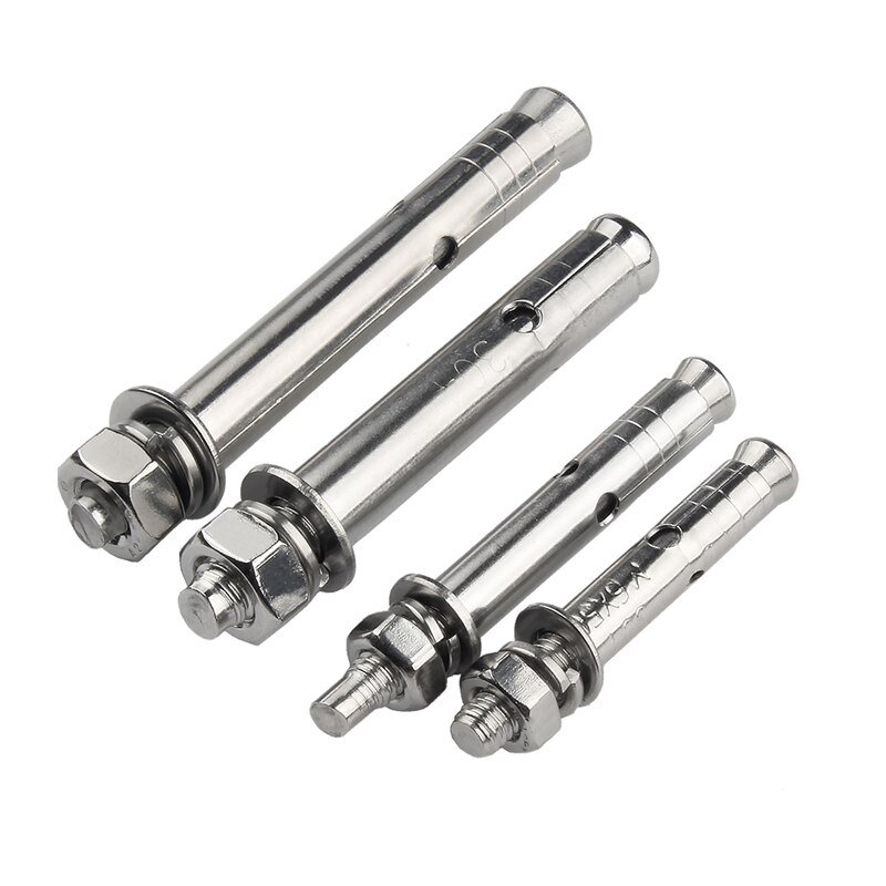 4 PCS M6 x 60 Expansion Bolt 304 Stainless Steel M6 x 60 mm Sleeve Anchor Bolts for Brick Wall Concrete