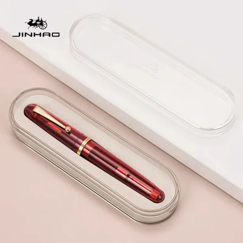 JinHao 9019 stylo plume acrylique Transparent stylo rotatif 40MM plume papeterie bureau fournitures scolaires convertisseur d'encre haute capacité