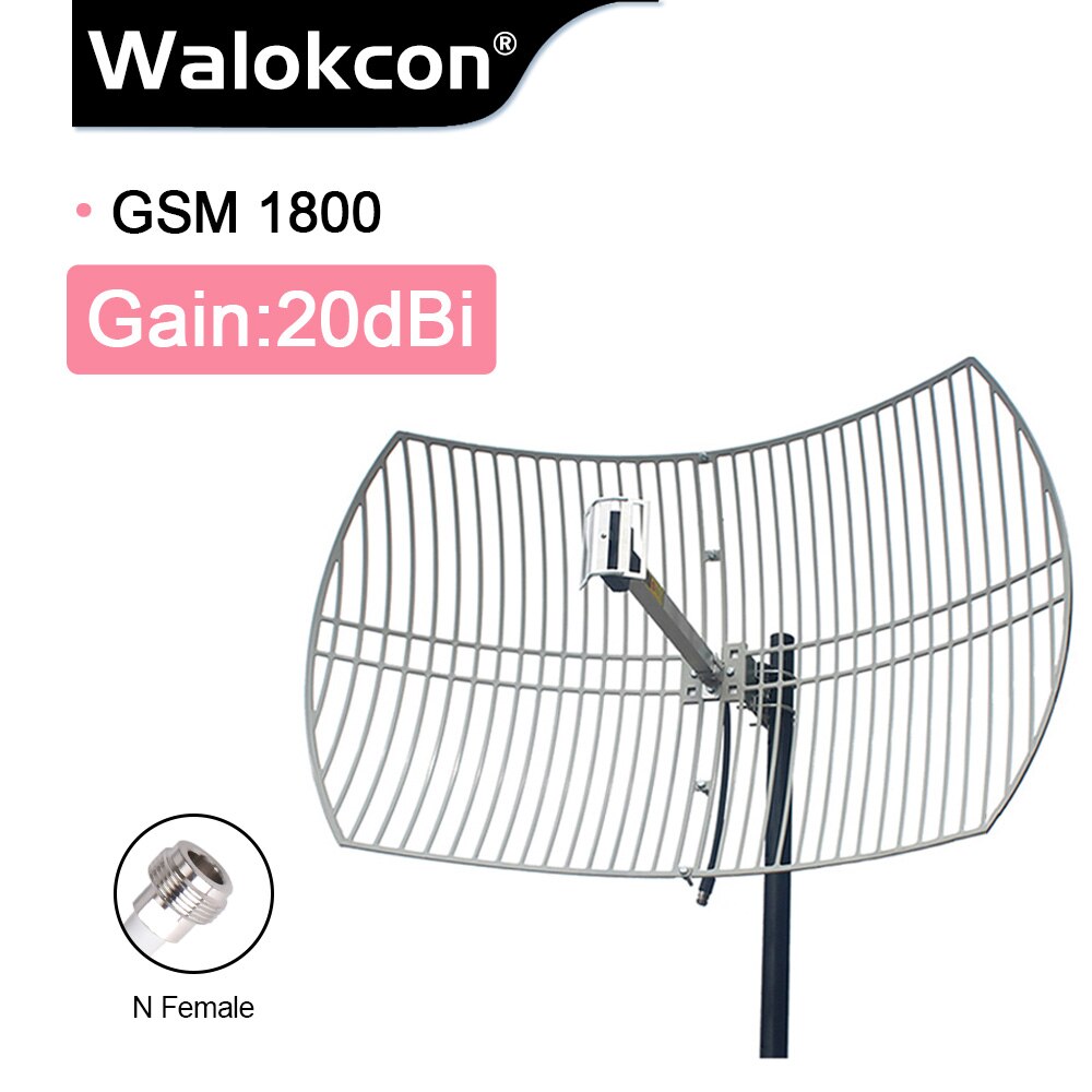 20dBi Ad Alto Guadagno Esterna Griglia Antenna 1710-1880mhz di Lavoro Per AWS 1700 DCS/LTE 1800 Del Telefono Mobile ripetitore del segnale N Connettore femmina