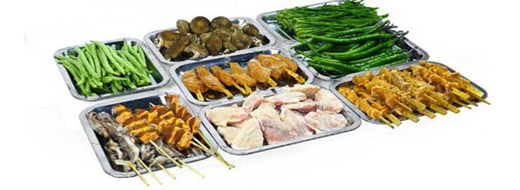 Barbecue tools stainless steel rectangular plate tray dish