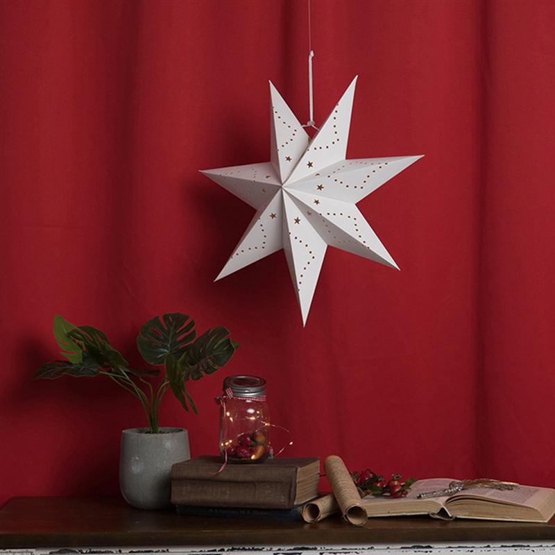 DOITOOL Kerst 3D Ster Papieren Lantaarn met LED-licht 13,76 inch 9