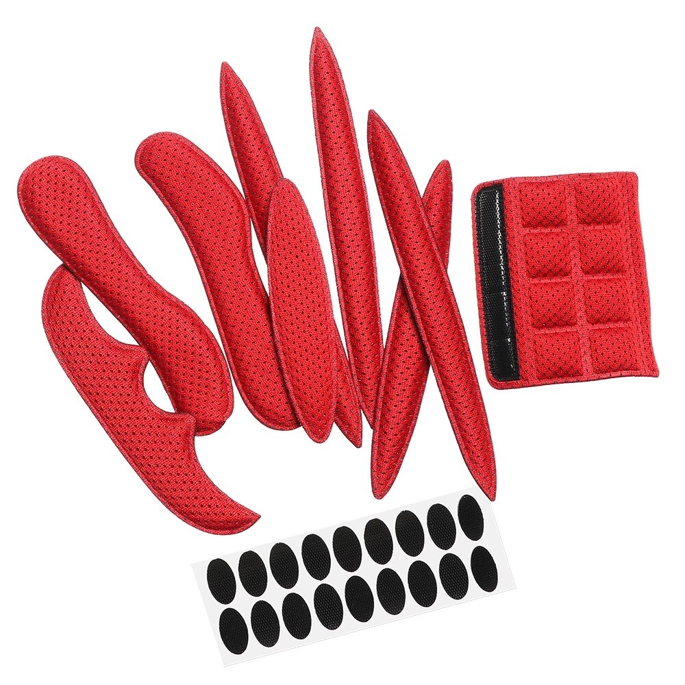 27 Stks/set Universele Helm Inner Padding Foam Pads Kit Verzegelde Rode Spons Outdoor Sport Fietsen Motorcycle Fiets Accessoires