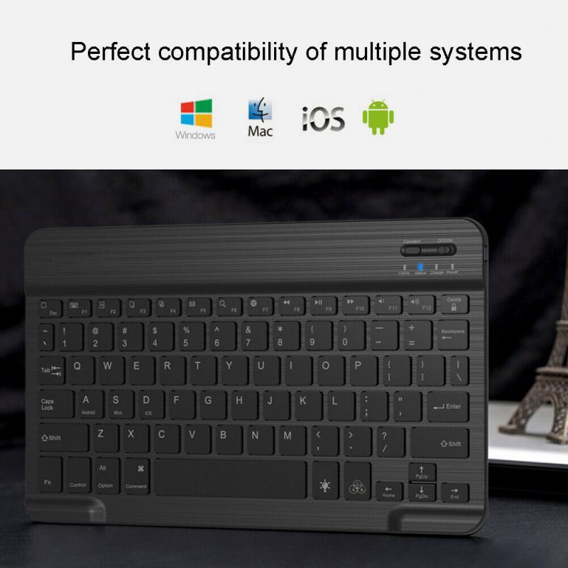 10 Inch Drie Systemen Universele Kleurrijke Lichtgevende Toetsenbord Wireless Bluetooth Keyboard Slim Voor Macs/Ios/Android/ Windows