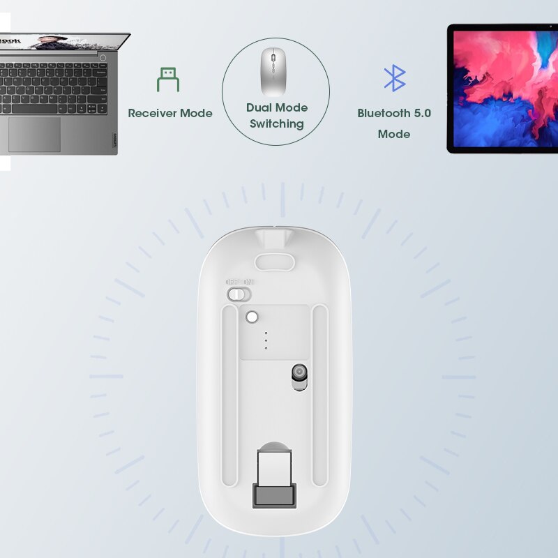 Metal Roller Wireless Bluetooth Mouse Rechargeable Ergonomics Optical 1200 DPI Gaming Mice For Computer PC Laptop Mouse Gamer