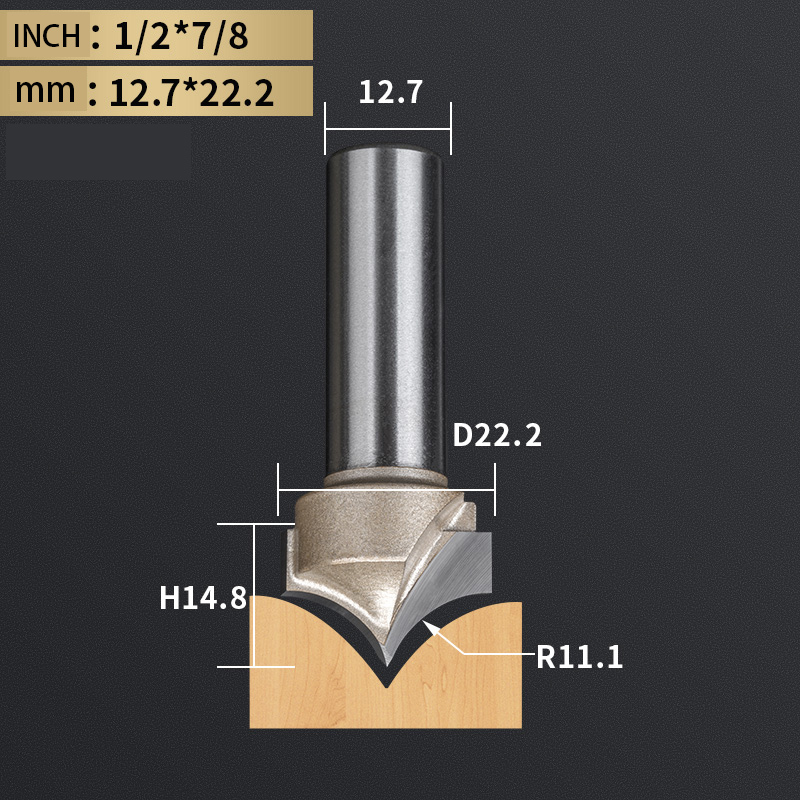 Herramienta de tallado de carpintería, punta de corte redonda, punta de carburo de tungsteno, broca enrutadora CNC para grabado en madera, vástago 1/2 1/4: 3 mm