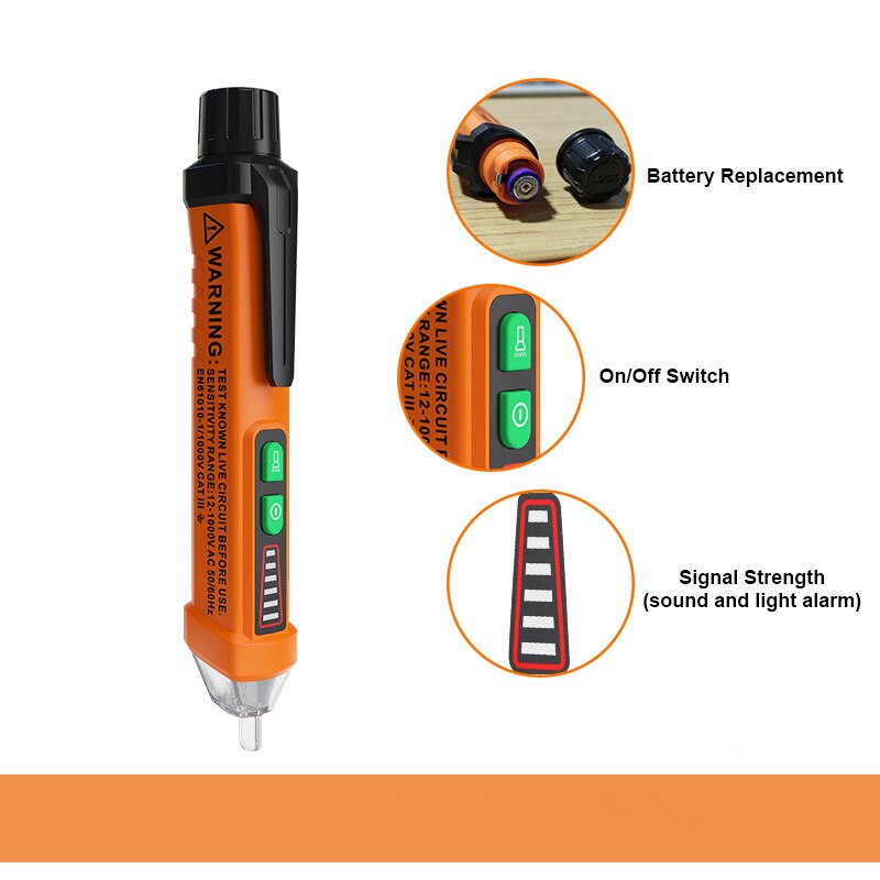 Multifunctional Smart Tester AC Non-contact LED Sound and Light Household High Sensitive Electroscope
