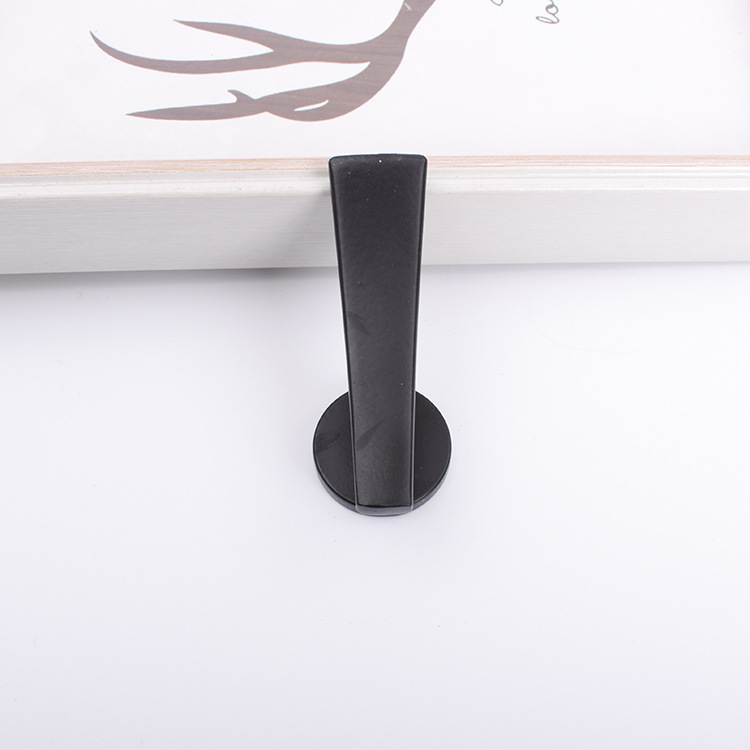 Room Accessories Curtain Curtain Hook Zinc Alloy Small Thickened Door Handle Hook Flat Angle Hook Silencing Curtain Wall Hook: Flat hook jet black