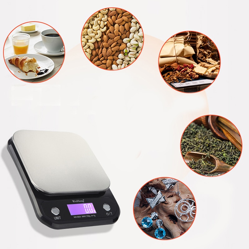 10kg/1g 3kg/5kg 0.1g Digital Scale Stainless Steel Weighting Scale Baking Precision Electronic Weight Kitchen Scale
