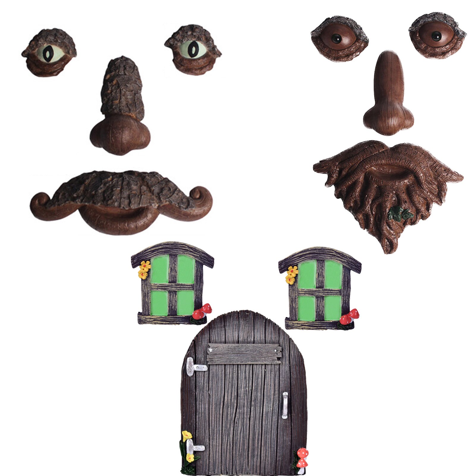 Décoration Jardin 3D Visage Écorce D’Arbre En Résine – Effet Effrayant Halloween & Extérieur