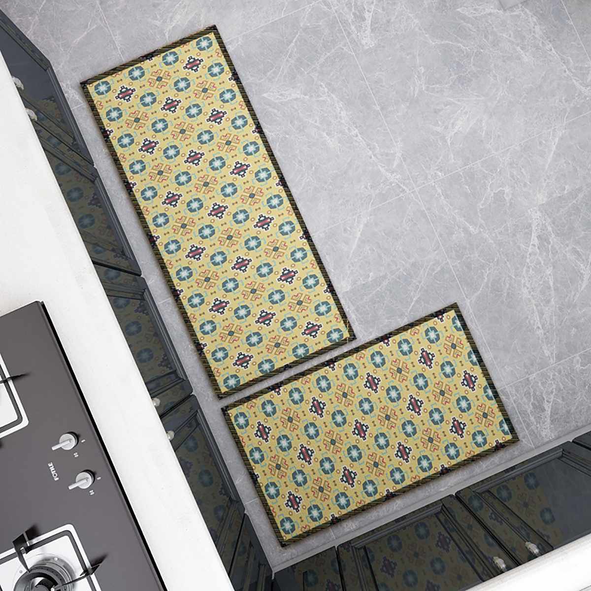 2 Stuks Keuken Vloer Tapijt Vloermat Moderne Geometrische Patternarea Rug Antislip Badkamer Absorberende Deurmat Pad Mat Deurmat