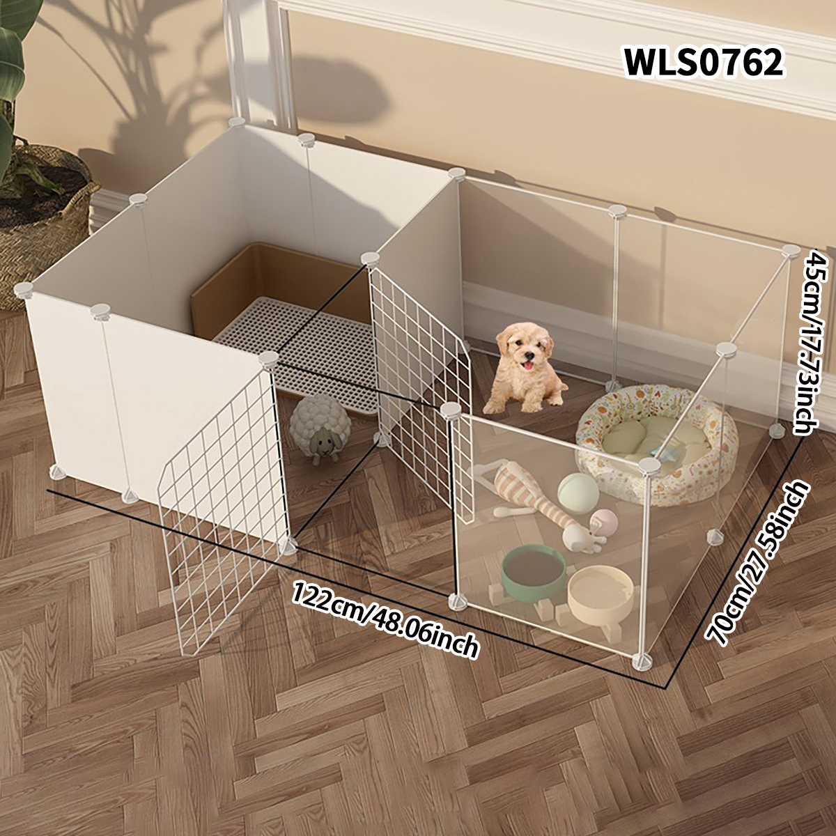 Valla para mascotas, puerta de aislamiento para perros, jaula para perros, barandilla de hierro para perros de tamaño pequeño, Perrera interior de peluche, valla para el hogar, jaula para perros: Borgoña