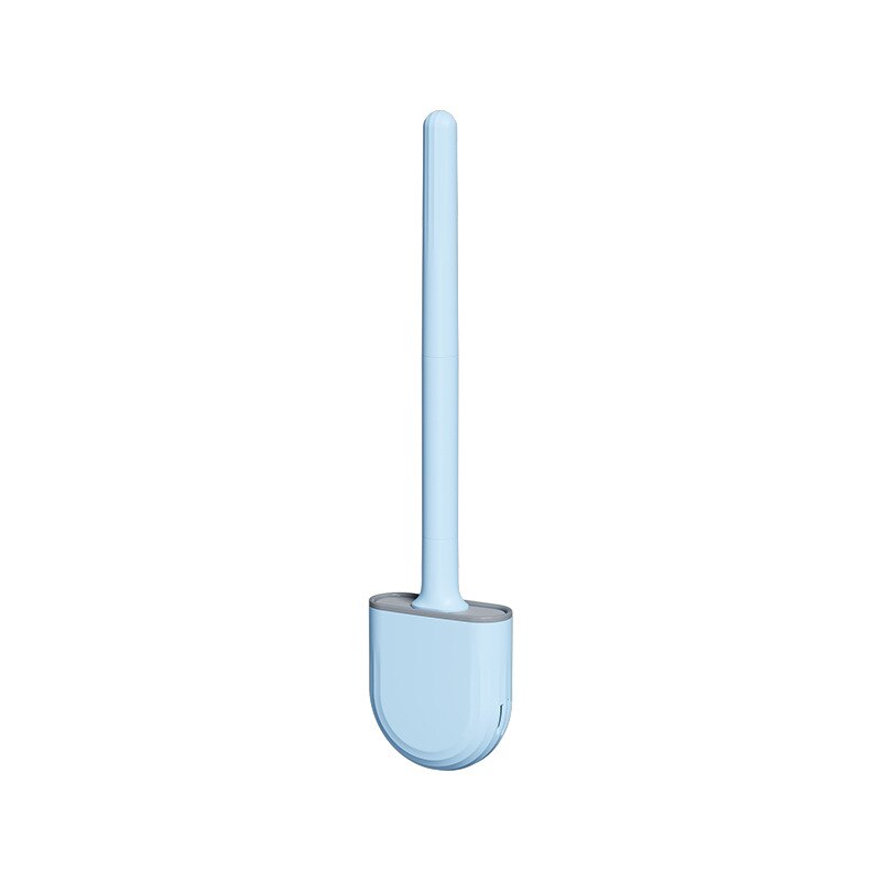 Silicone Toilet Brush for Bathroom ,Detachable Handle Toilet Bowl Brush and Holder Set Soft Bristles with Quick Drying Holder: Blue