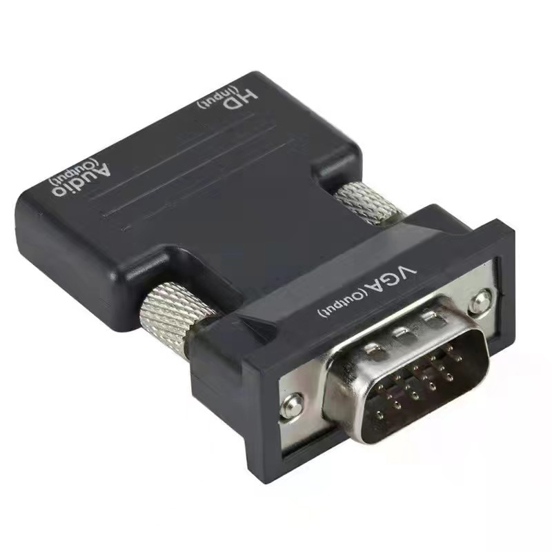 HDMI-compatibel met VGA-adapter met 3.5mm audiokabel voor pc laptop tv-monitor projector 1080p hd vrouw naar vga mannelijke converter