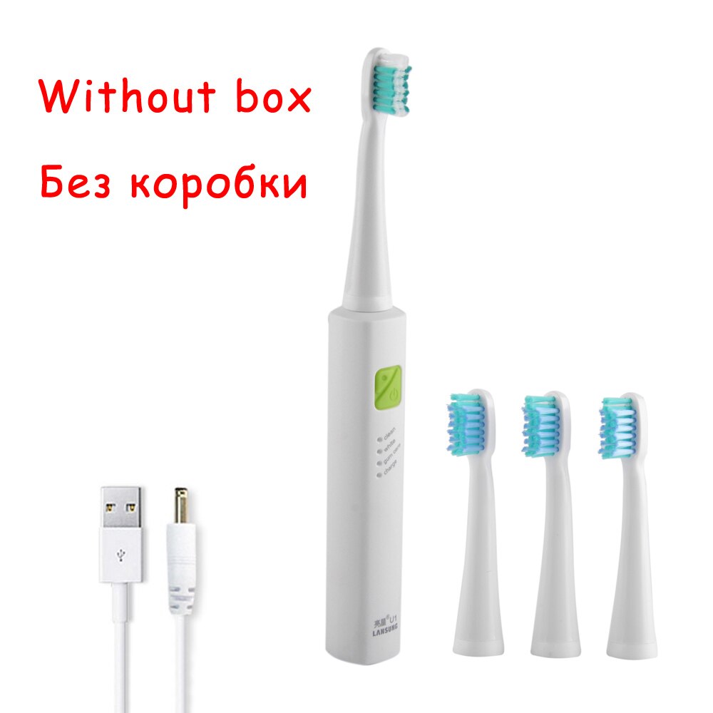 Electric Toothbrush Ultrasonic Rechargeable Toothbrush LANSUNG U1 Sonic Tooth Brush Adult Child Kids IPX7 Electric Toothbrush: Green no box