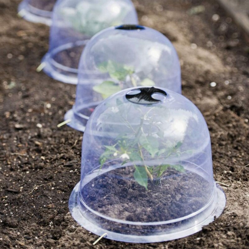 12Pcs Garden Cloche,Plastic Plant Protect Cover Garden Cloche Dome for Outdoor Plant Humidity Adjustable Dome for Seed