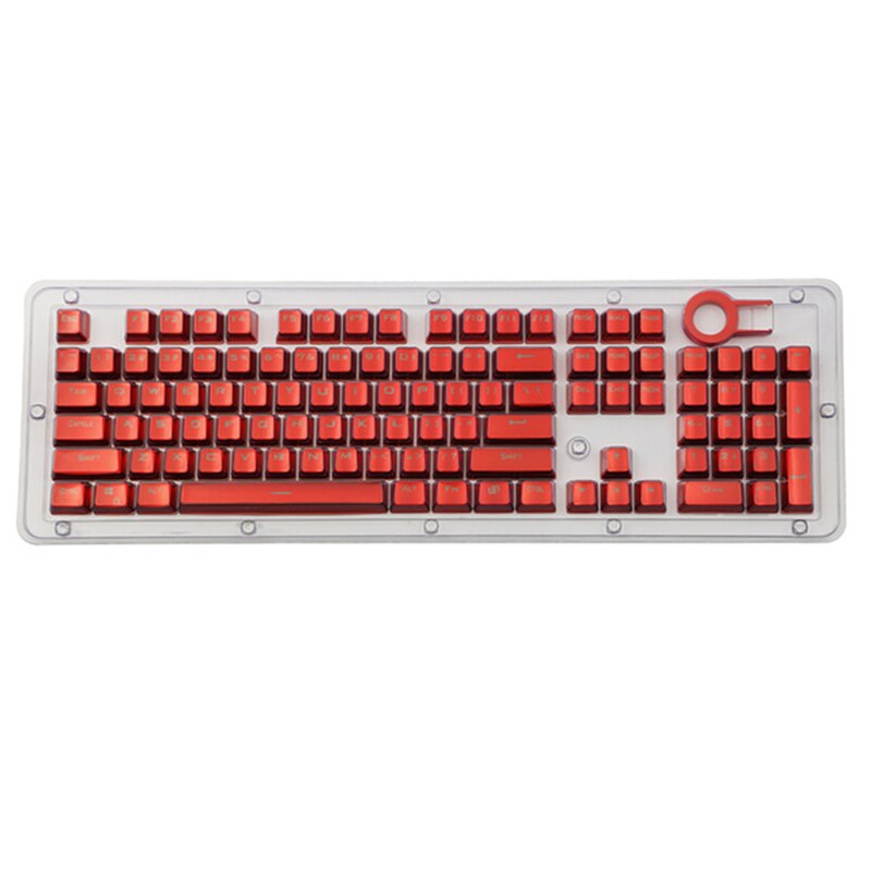 Teclas metálicas galvanizadas de Color dorado, 104 teclas, 87 teclas, 81 teclas para teclado mecánico retroiluminado, PBT, doble disparo bicolor: Rojo