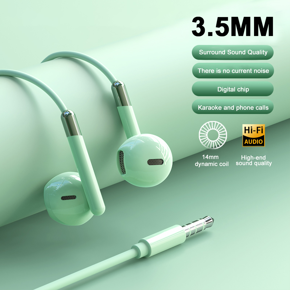 Tipo C Cuffie cablate HiFi Stereo Surround Sound Auricolari da 3,5 mm USB C Cuffie musicali per Samsung Galaxy S24 S23 S22 iPhone 16: verde