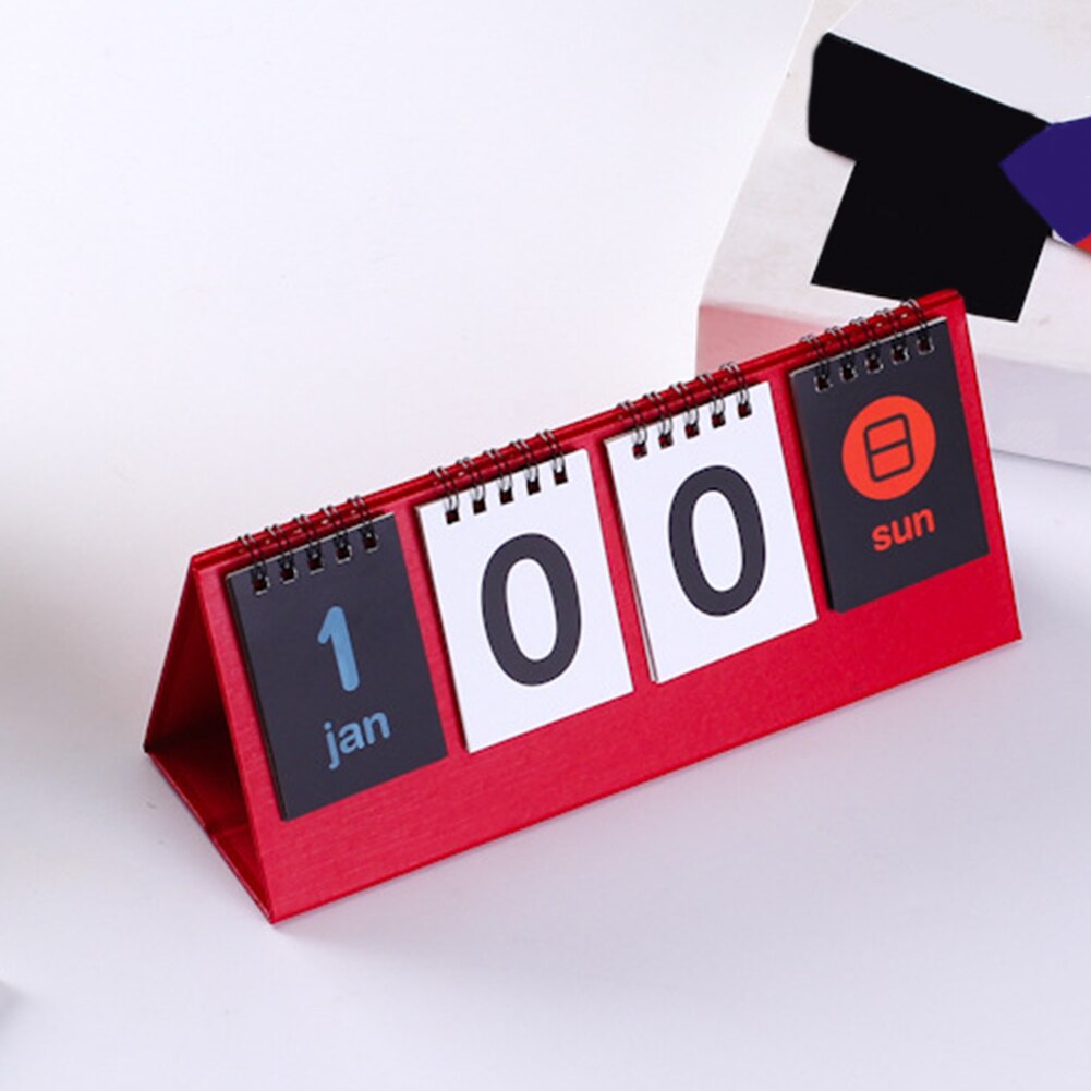 Perpetual Flip Countdown DIY Stationery Desk Calendar Home Office Standing Vintage Daily Schedule Double Sided School