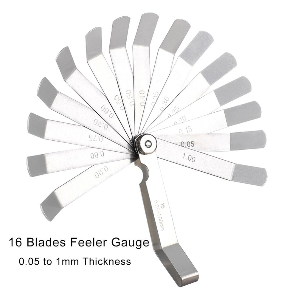 Blades Feeler Gauge Metric Gap Filler 0.05 to 1mm Thickness Curved Stainless Steel Gap Feeler Gauge Feeler Woodworking Supplies